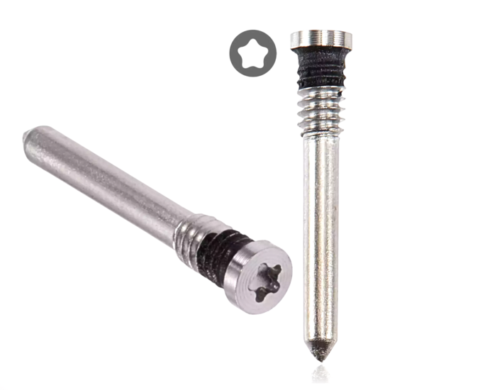 Bottom schroeven (set a 2x) zilver voor iPhone X | 11 | 12 | 13 | 14 | 15 | 16 series