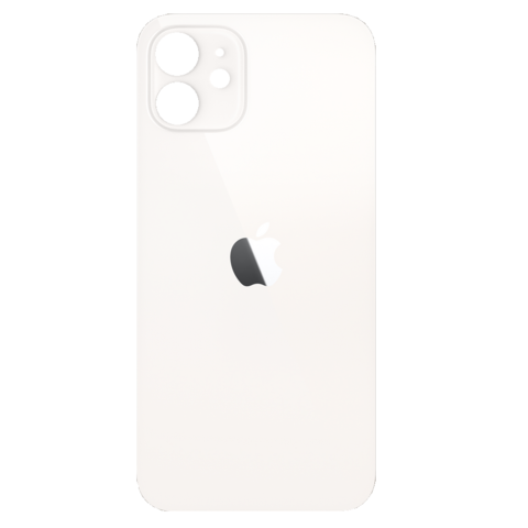 B2B only: Achterkant back cover glas met logo voor Apple iPhone 12 Wit