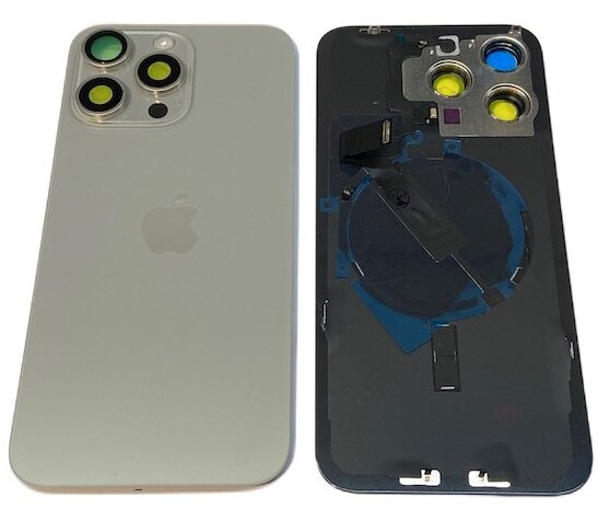Achterkant met Wireless charging - Naturel Titanium voor iPhone 15 Pro Max