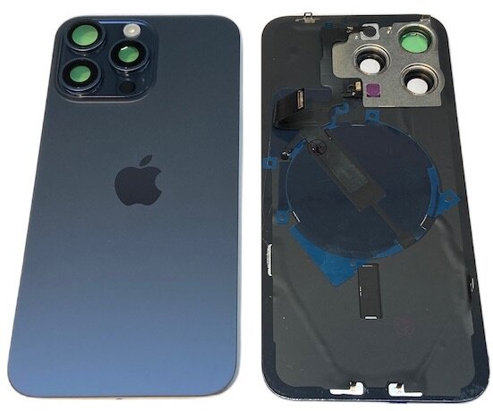 Achterkant met Wireless charging - Blauw Titanium voor iPhone 15 Pro Max