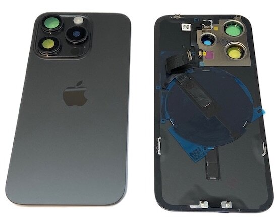 Achterkant met Wireless charging - Zwart Titanium voor iPhone 15 Pro
