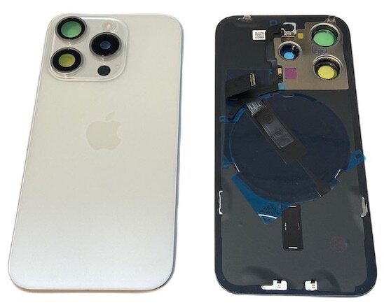 Achterkant met Wireless charging - Wit Titanium voor iPhone 15 Pro