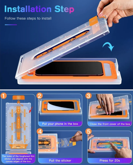 Stofvrije screen protector bescherm glas met installatiekit voor iPhone 13 | 13 Pro | 14 | 14 pro - 9H gehard glas