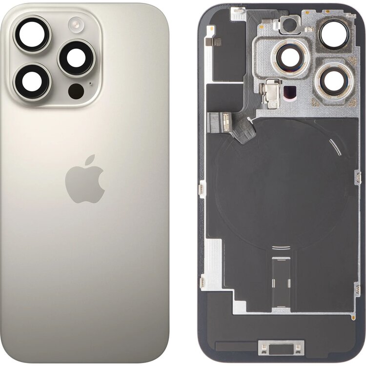 Originele Pulled achterkant met wireless charging voor iPhone 16 Pro Natural Titanium