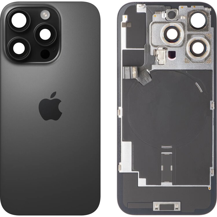 Originele Pulled achterkant met wireless charging voor iPhone 16 Pro Zwart Titanium