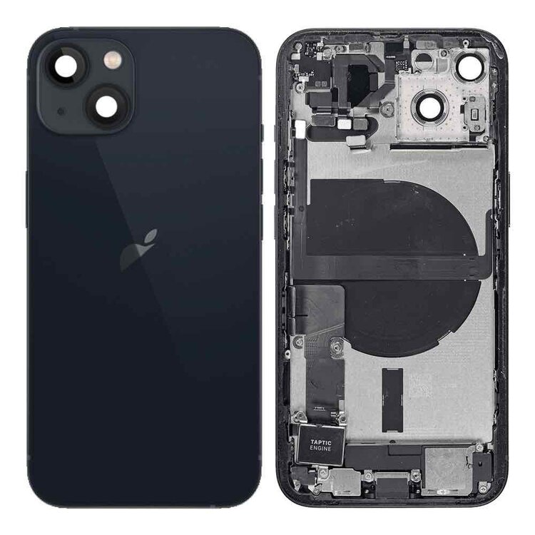 Pulled achterkant behuizing met small parts voor iPhone 13 Middernacht Zwart | B-Grade