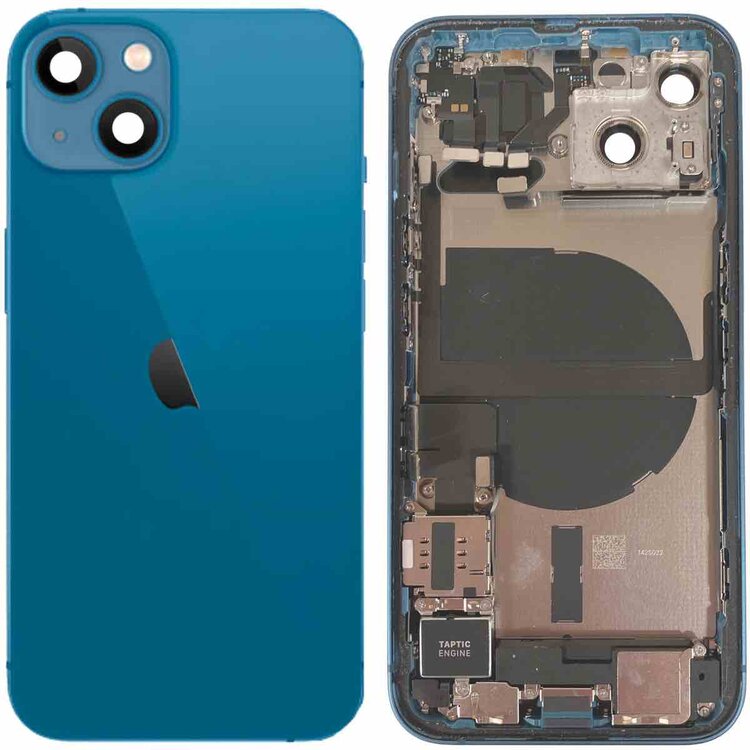 Pulled achterkant behuizing met small parts voor iPhone 13 Blauw | B-Grade