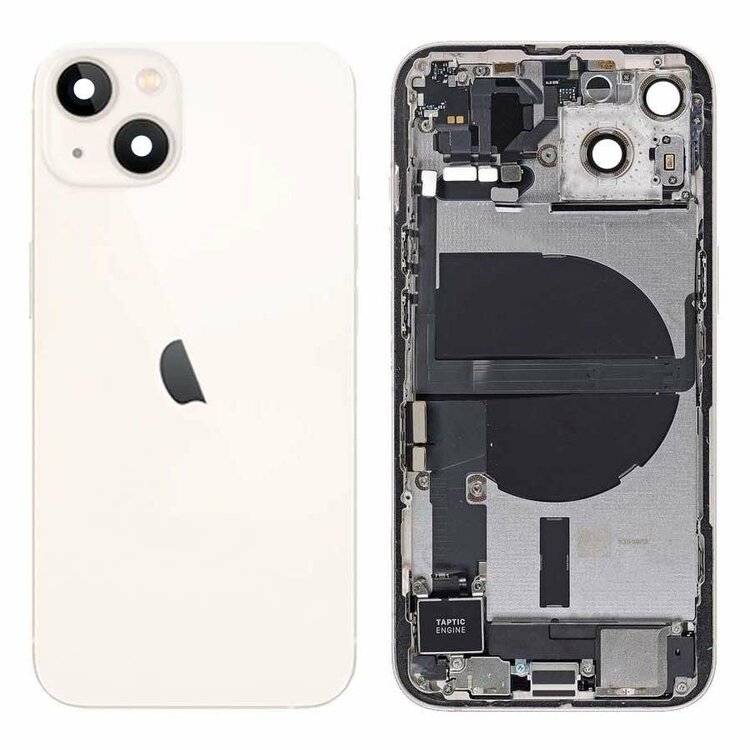 Pulled achterkant behuizing met small parts voor iPhone 13 Sterrenlicht Wit | B-Grade