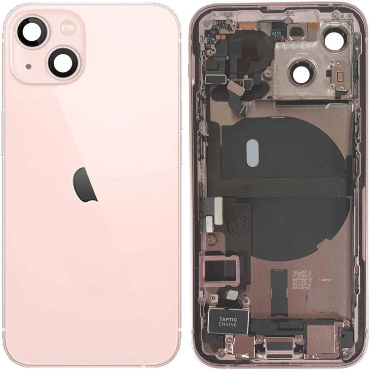 Pulled achterkant behuizing met small parts voor iPhone 13 mini Roze | B-Grade