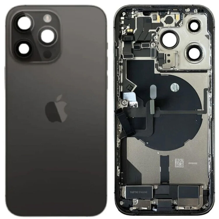 Pulled achterkant behuizing met small parts voor iPhone 14 Pro Space Zwart | B-Grade