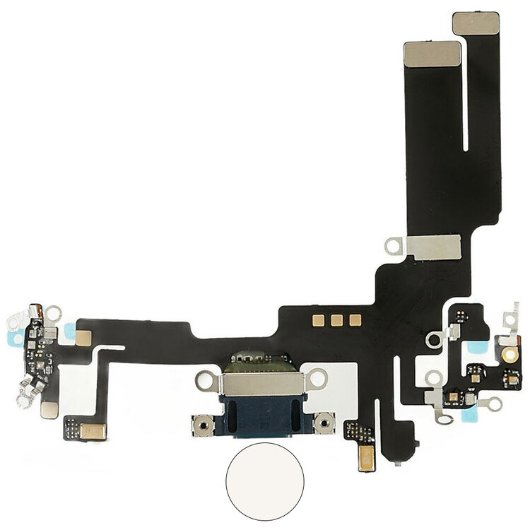 Dock connector oplaadpoort voor iPhone 14 Sterrenlicht Wit