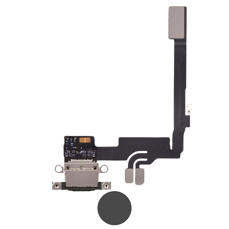 Dock connector oplaadpoort voor iPhone 16 Pro Zwart Titanium