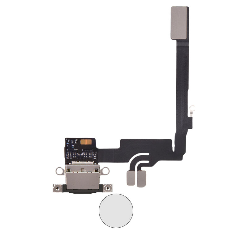 Dock connector oplaadpoort voor iPhone 16 Pro Wit Titanium