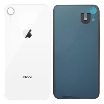 Achterkant back cover glas met logo voor Apple iPhone XR Wit