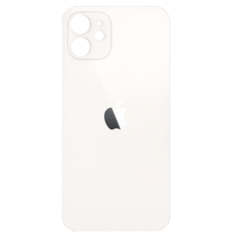 Achterkant back cover glas met logo voor Apple iPhone 12 Wit