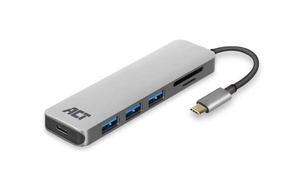 ACT USB-C USB Hub 3-Port en Card Reader