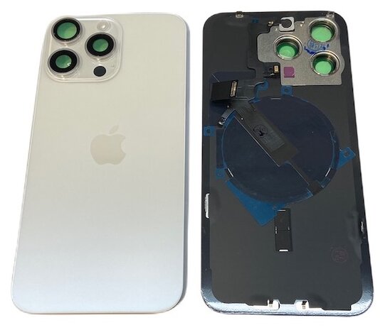 Achterkant met Wireless charging - Wit Titanium voor iPhone 15 Pro Max