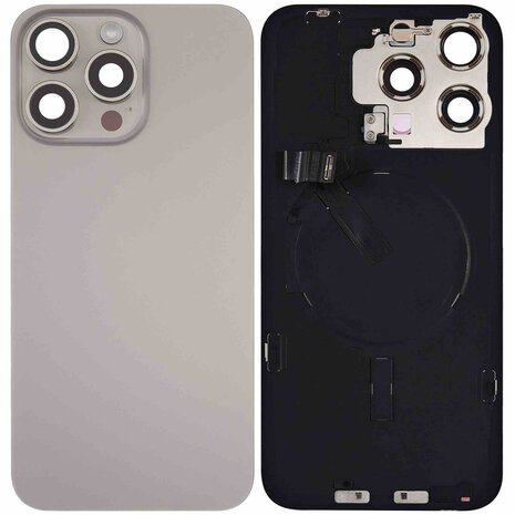 Originele Pulled achterkant met wireless charging voor iPhone 15 Pro Naturel Titanium 