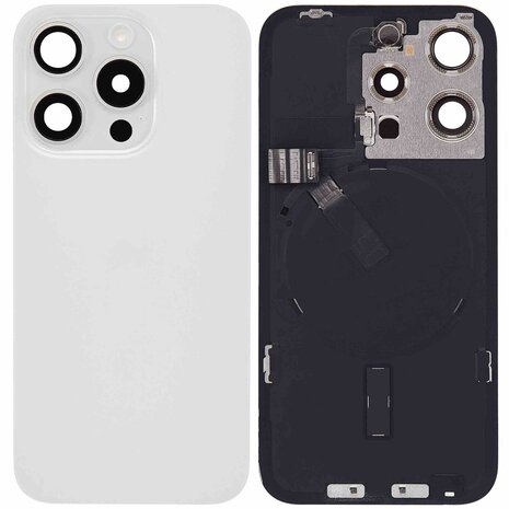 OEM Achterkant met wireless charging voor iPhone 15 Pro Max Wit Titanium