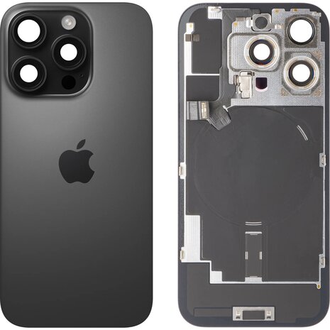 Originele Pulled achterkant met wireless charging voor iPhone 16 Pro Zwart Titanium