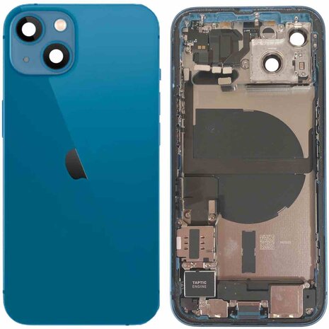 Pulled achterkant behuizing met small parts voor iPhone 13 Blauw | B-Grade