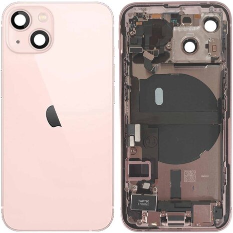 Pulled achterkant behuizing met small parts voor iPhone 13 mini Roze | B-Grade