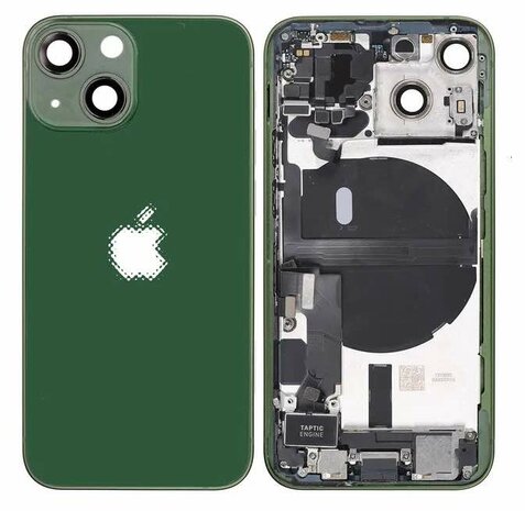 Pulled achterkant behuizing met small parts voor iPhone 13 mini Groen | B-Grade