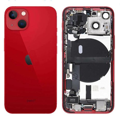 Pulled achterkant behuizing met small parts voor iPhone 13 mini Rood | B-Grade