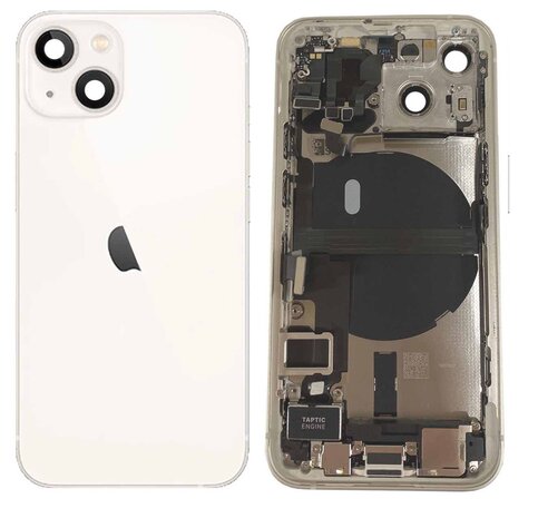 Pulled achterkant behuizing met small parts voor iPhone 13 mini Sterrenlicht Wit | B-Grade