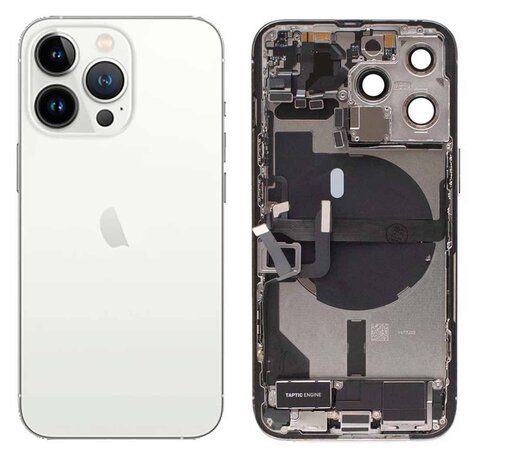 Pulled achterkant behuizing met small parts voor iPhone 13 Pro Zilver | B-Grade