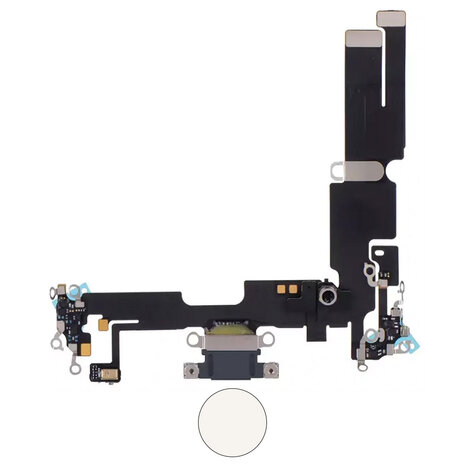 Dock connector oplaadpoort voor iPhone 14 Plus Sterrenlicht Wit