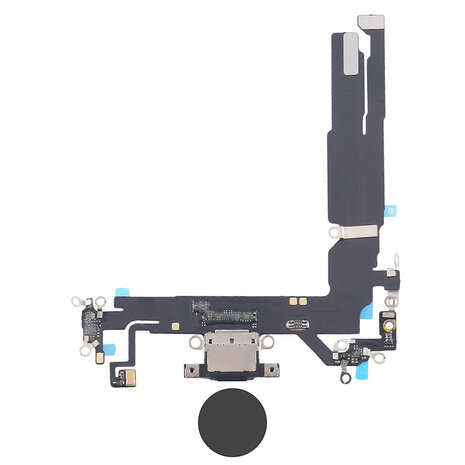 Dock connector oplaadpoort voor iPhone 16 Zwart