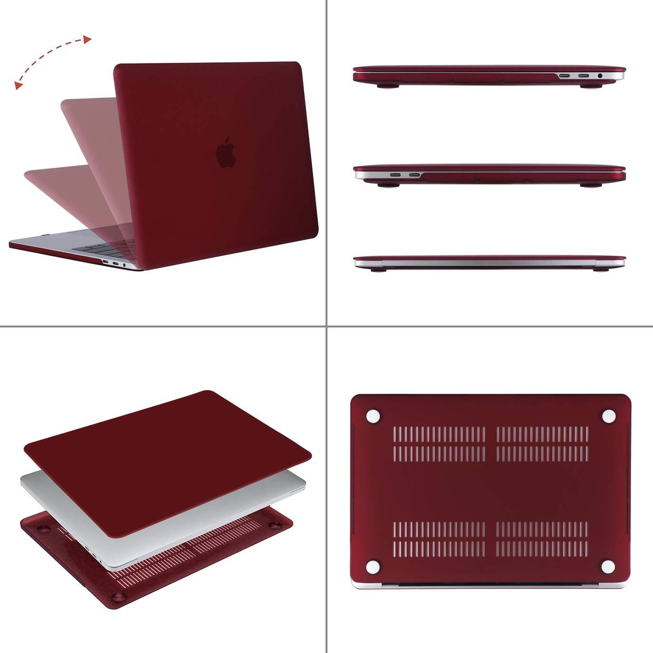 Hardshell Case voor de MacBook Pro 15-inch A1707/A1990 donker Rood (Herfst)