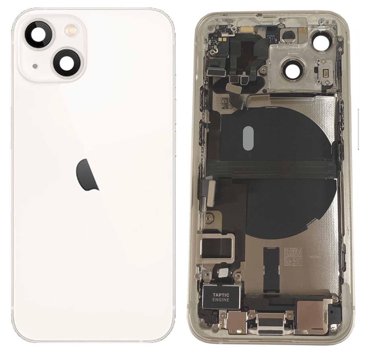 Complete achterkant met smallparts voor Apple iPhone 13 Mini Sterrenlicht wit