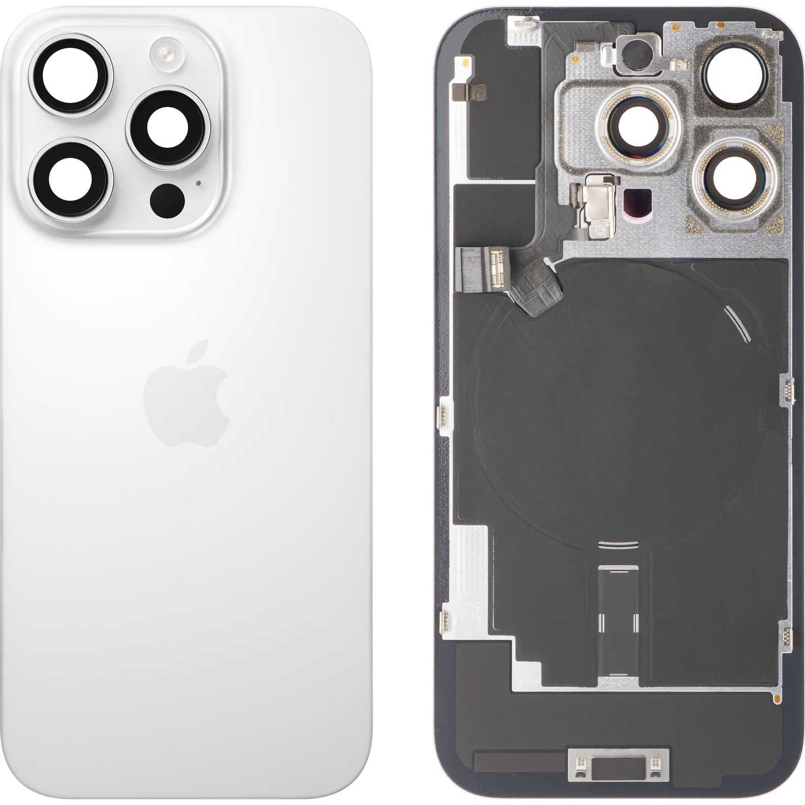 Originele Pulled achterkant met wireless charging voor iPhone 16 Pro Wit Titanium
