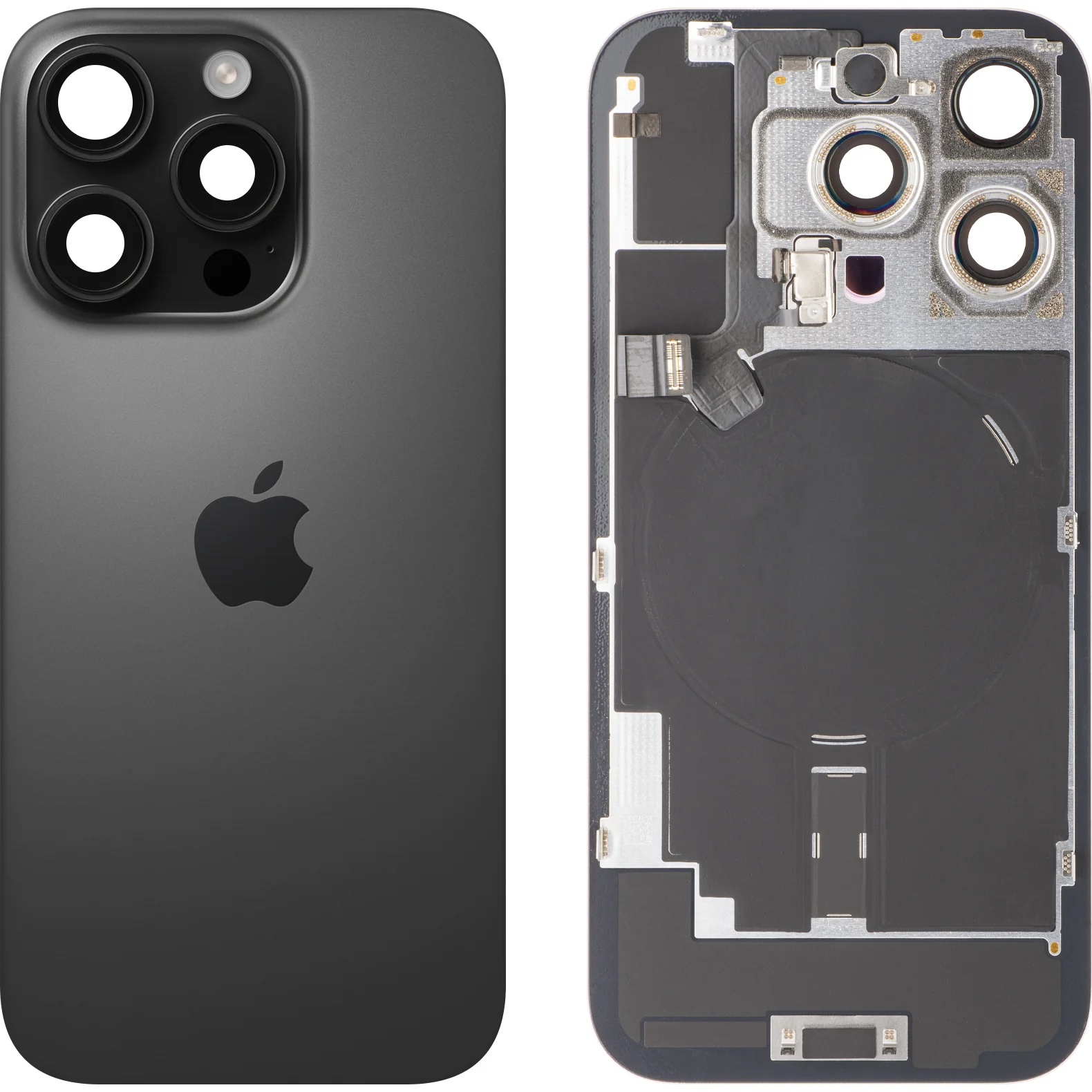 Originele Pulled achterkant met wireless charging voor iPhone 16 Pro Zwart Titanium