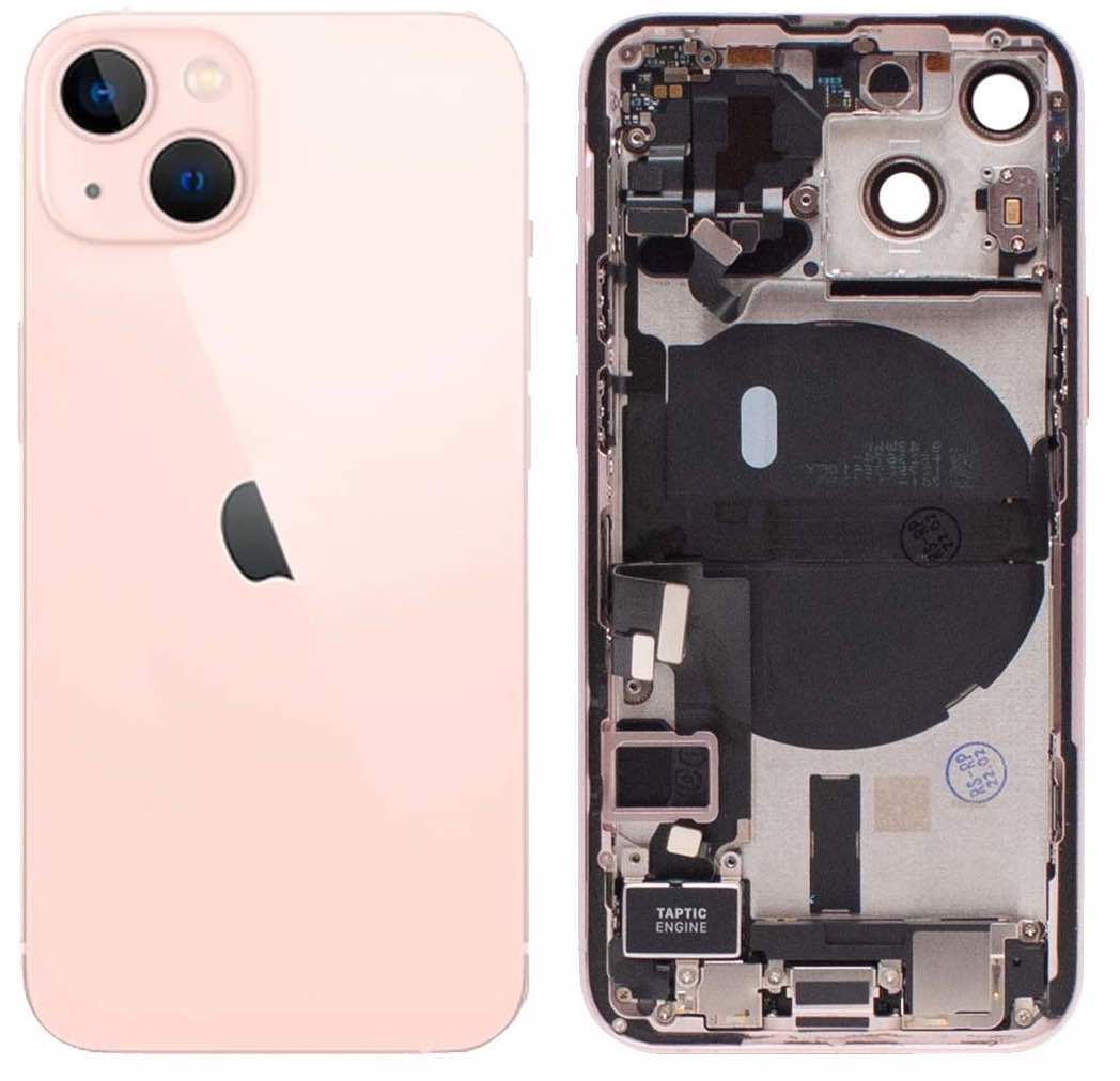 Pulled achterkant behuizing met small parts voor iPhone 13 Roze | B-Grade