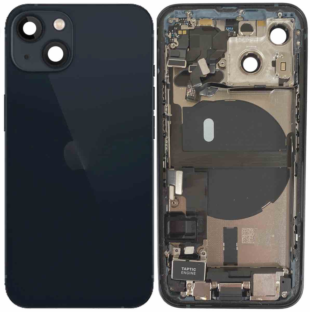 Pulled achterkant behuizing met small parts voor iPhone 13 mini Middernacht Zwart | B-Grade
