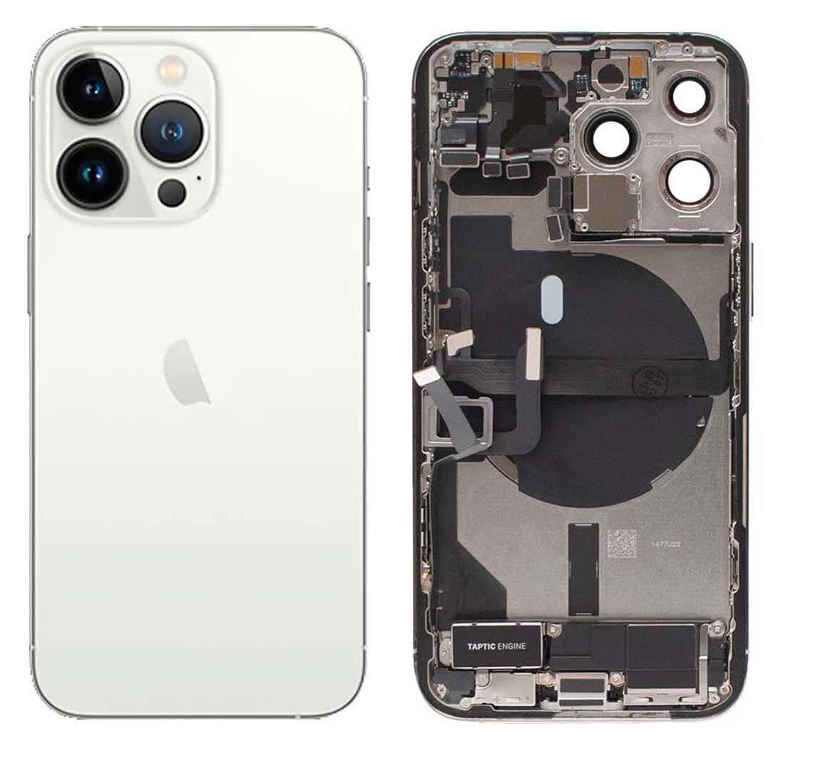 Pulled achterkant behuizing met small parts voor iPhone 13 Pro Zilver | B-Grade