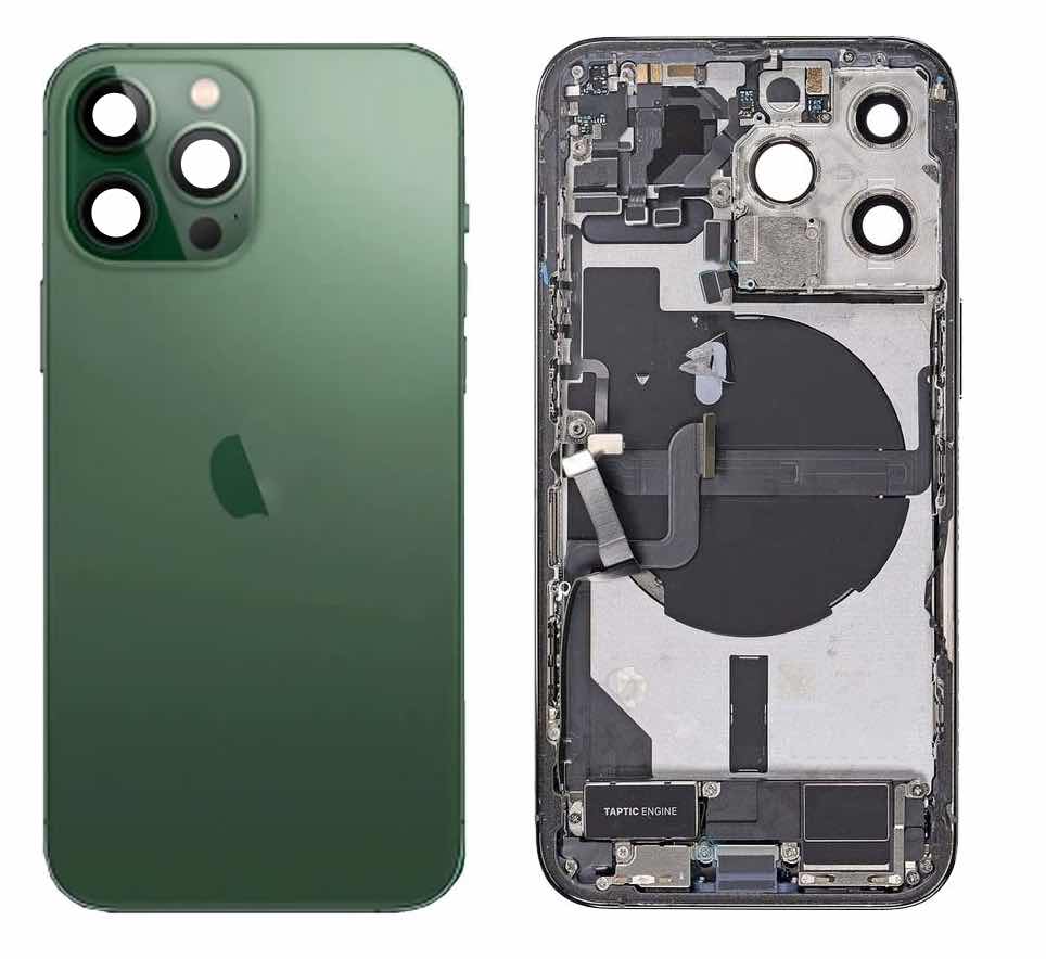 Pulled achterkant behuizing met small parts voor iPhone 13 Pro Alpen Groen | B-Grade