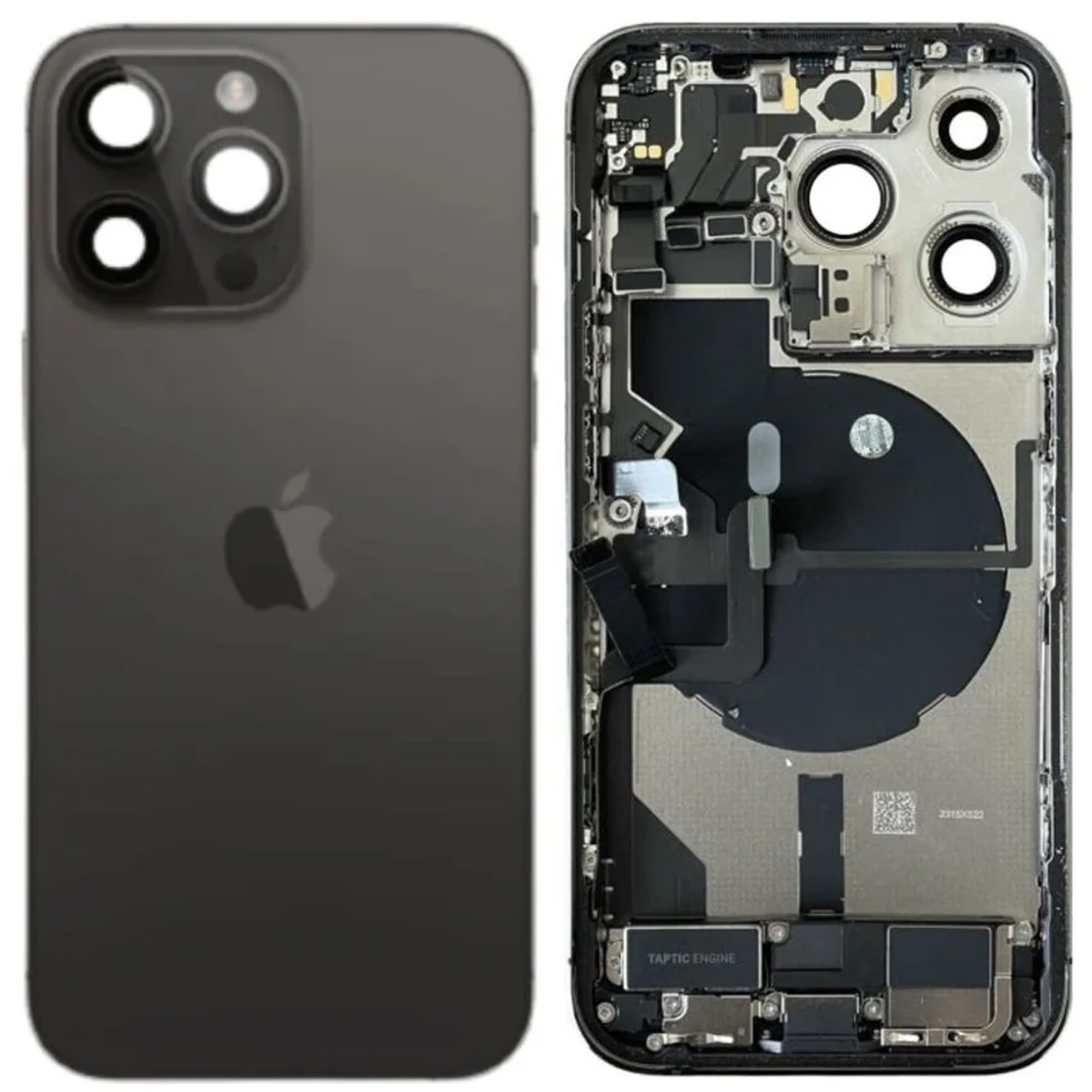 Pulled achterkant behuizing met small parts voor iPhone 14 Pro Space Zwart | B-Grade