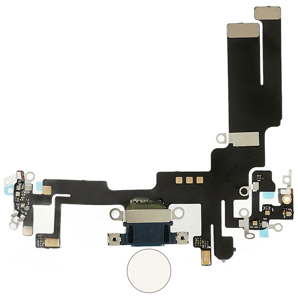 Dock connector oplaadpoort voor iPhone 14 Sterrenlicht Wit