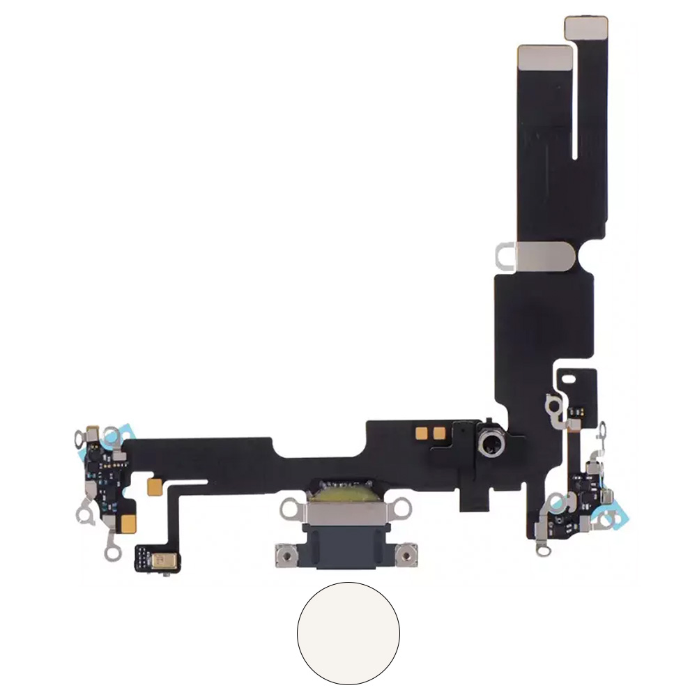 Dock connector oplaadpoort voor iPhone 14 Plus Sterrenlicht Wit