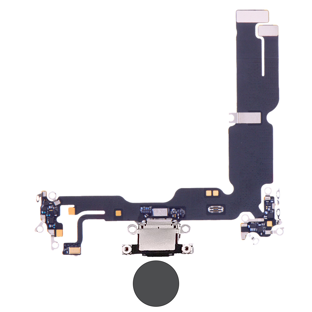 Dock connector oplaadpoort voor iPhone 15 Plus Zwart