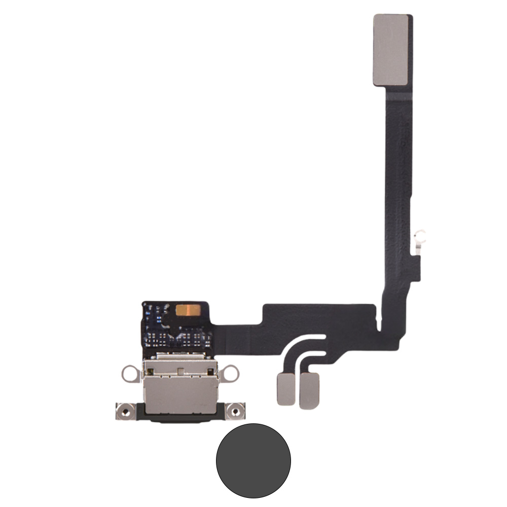 Dock connector oplaadpoort voor iPhone 16 Pro Zwart Titanium