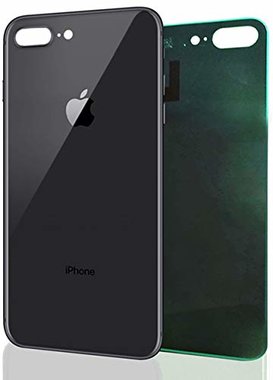 Achterkant back cover glas met logo voor Apple iPhone 8 Plus Space grey