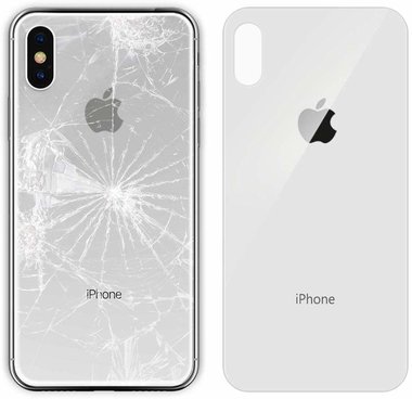 Achterkant back cover glas met logo voor Apple iPhone XS Wit