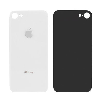 Achterkant back cover glas met logo voor Apple iPhone 8 Zilver Wit