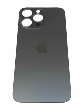 B2B only - Achterkant back cover glas met logo voor Apple iPhone 14 Pro Max Spacezwart
