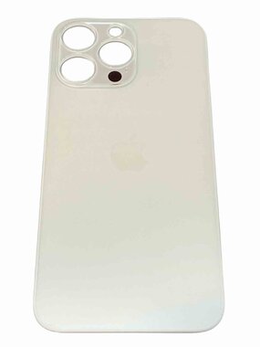 B2B only - Achterkant back cover glas met logo voor Apple iPhone 14 Pro Max Zilver
